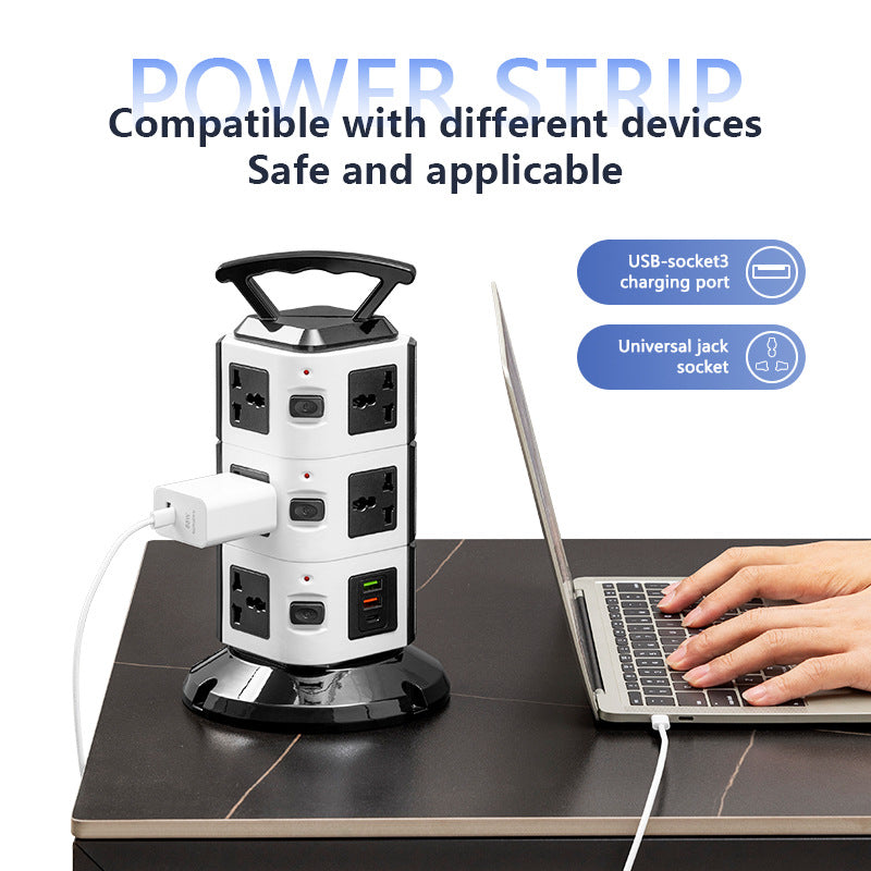 Vertical socket british standard hong kong multi-function usb universal power strip european standard household power supply american standard american