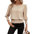 Ebay european and american cross-border foreign trade women's summer loose thin round neck women's tops