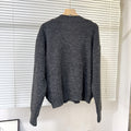 fall/winter new knit & denim patchwork cardigan - irregular design, relaxed fit, trendy women's outerwear
