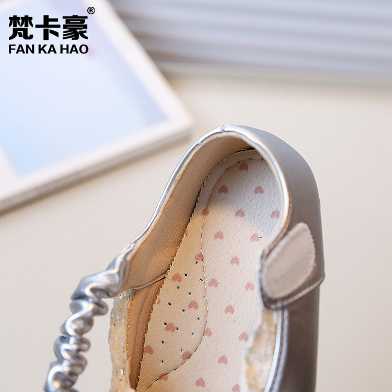 Manufacturer girls' white french style flats -  autumn new collection - soft sole leather shoes for children