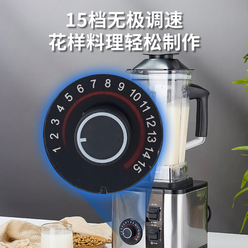 High-power, large-capacity stainless steel blender - multi-functional food processor, juicer, grinder, and mixer for home use - cross-border e-commerce