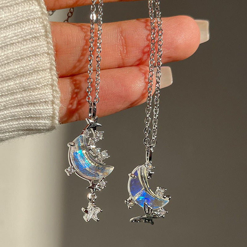 Wholesale alloy butterfly necklace - european & american cross-border e-commerce jewelry - diamond-studded star pendant - unique & versatile moon necklace