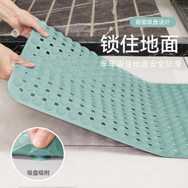 Bathroom non-slip mat, environmentally friendly material PVC bath toilet foot pad, anti-drop massage suction cup, non-slip drain foot pad