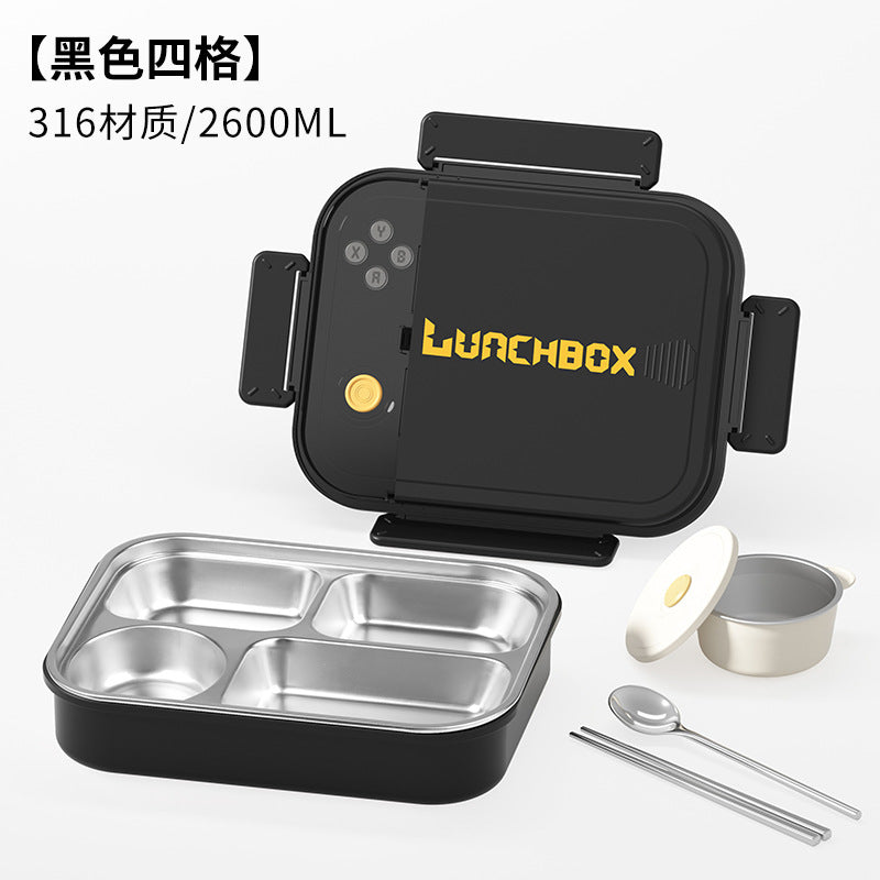 Customizable  thermal insulation lunch box 316 stainless steel high-end student lunch box, portable for office workers