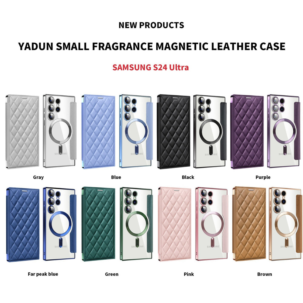 Suitable for a36 samsung s26ultra ya shield small fragrance magnetic leather case mobile phone case s24 all-inclusive flip protective cover