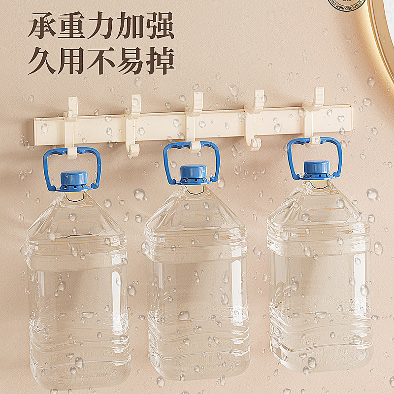 Cream wind non-punching hook space aluminum door rear coat hook bathroom kitchen wall hanging storage super glue adhesive hook