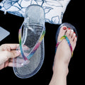 2024 summer women's flip-flops: new fashion candy colors, cute & trendy flat crystal thong sandals