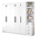Solid wood wardrobe for home bedroom, kids' storage, double door cabinet, budget-friendly rental apartment, creative large wardrobe
