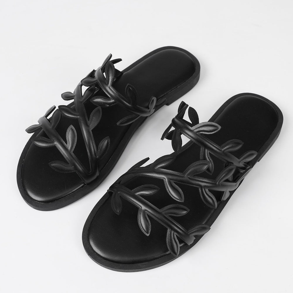 Leaf slippers women's summer outwear new arrivalpopulareasiest for match beach flip flops travel vacation flats sandals