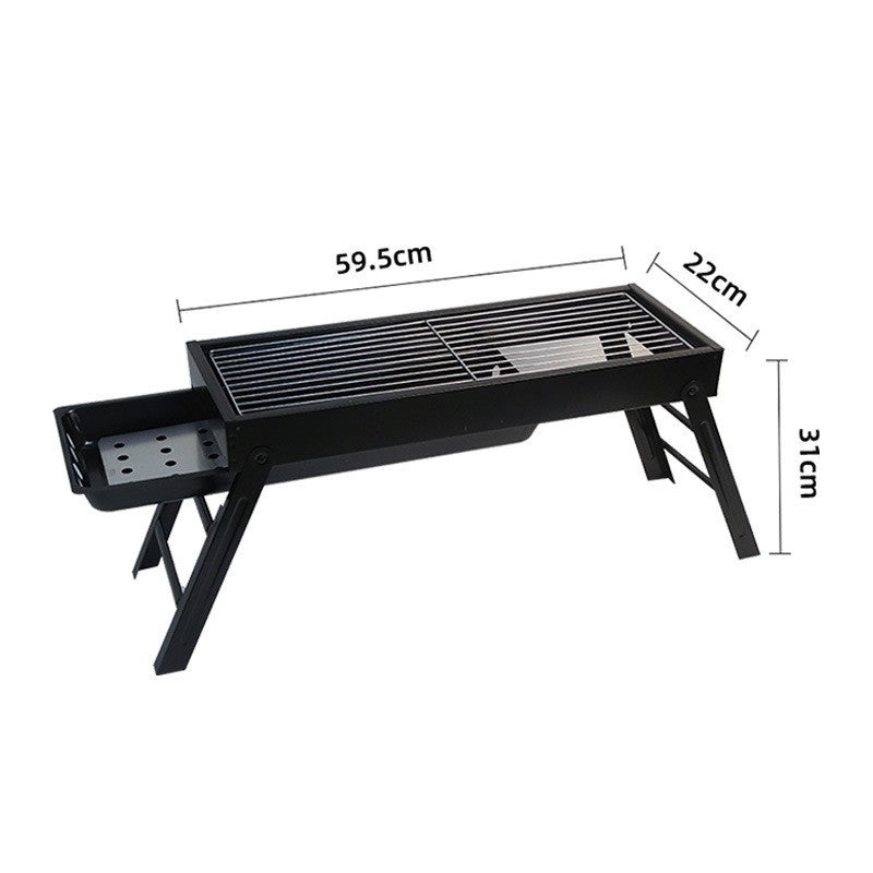 Home outdoor barbecue grill smokeless foldable barbecue grill courtyard charcoal grill portable thickened stove tea barbecue grill