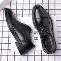 New plus size leather dress shoes for men - business casual, british style, trendy black wedding shoes for groom