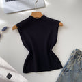 Commuting style knitting sleeveless easiest for matchtops vest women's summer pure color silmslimming lookeasiest for matchoutweartops