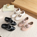 Girls' shiny leather mary janes - new spring/autumn  collection - beaded bow princess shoes - trendy kids' fashion flats
