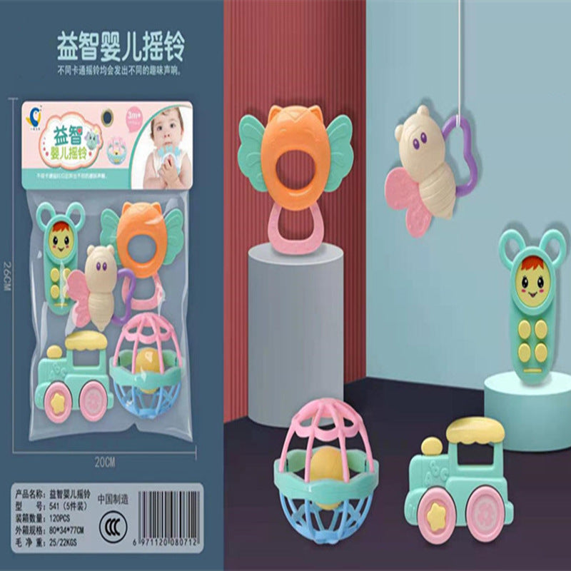 Cross-border Export South East Asia Baby Rattle Hand Rattle Bag Newborn Baby Toys Teeth Chewing Glue Rattle Gifts