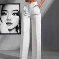 european and american  independent station pure colorcasual women's high waist pleated loosepants work pants trousers