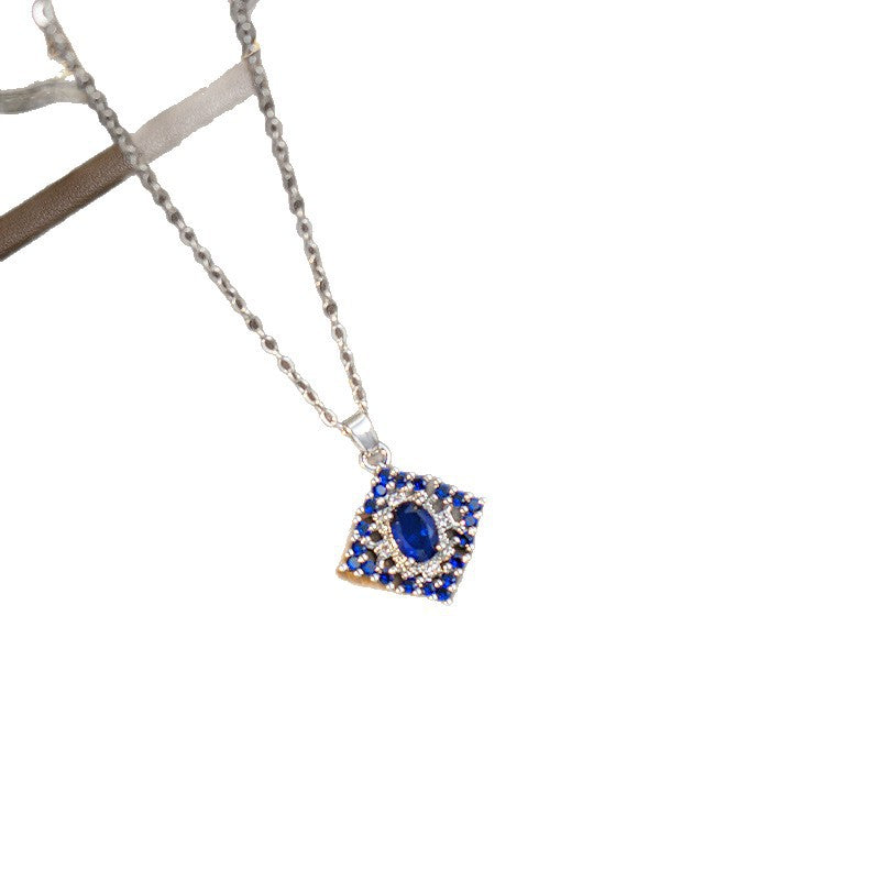 [set] high-end elegant and luxurious full diamond necklace for women, earrings, rings, full diamond copper inlaid zirconium sweater chain wholesale