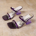 Export square toe transparent strap fashion high heels 2026 summer new arrivalplus size special-shaped heel elegant sandals and slippers for women 43
