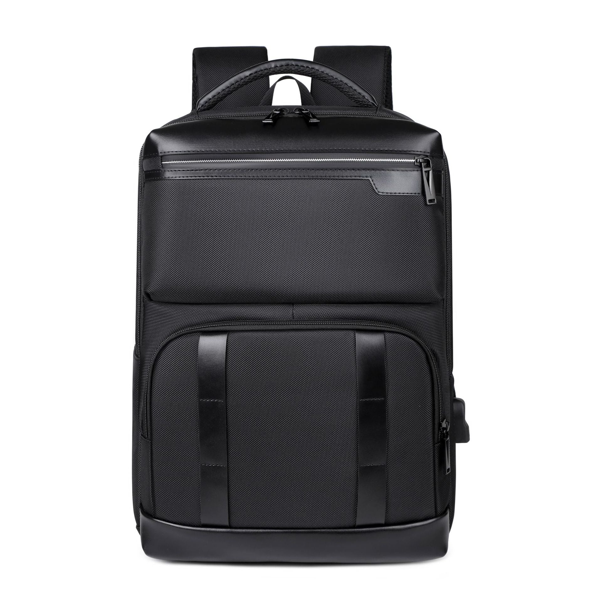 Cross-border large-capacity backpack computer bag, simple commuter business backpack, USB interface can be hung, tie rod business travel backpack