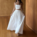 women's summer new arrivals: cross-border european & american fashion - sexy solid color camisole and maxi skirt set