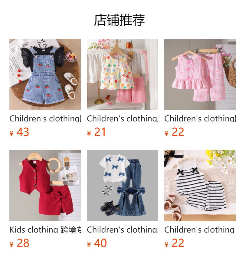 Children's clothing cross-border european and american girls blue red yellow flying sleeve dress children's clothing khaki