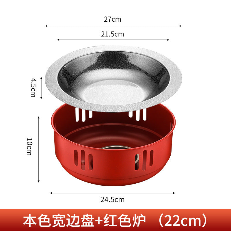 Stainless steel alcohol stove small hot pot seafood dry pot pot set for home alcohol hot pot dry pot heating stove pot