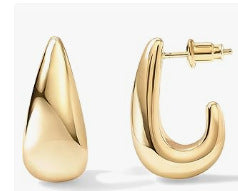 2024 new fashionable minimalist 14k gold women's earrings - versatile, high-end, light luxury, and exquisite
