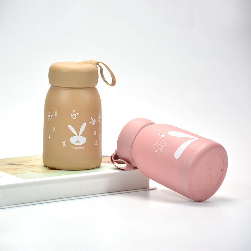Customizable cute bunny water bottle - perfect for promotional gifts, includes box, logo printing, ideal for grand openings and events - cartoon glass cup