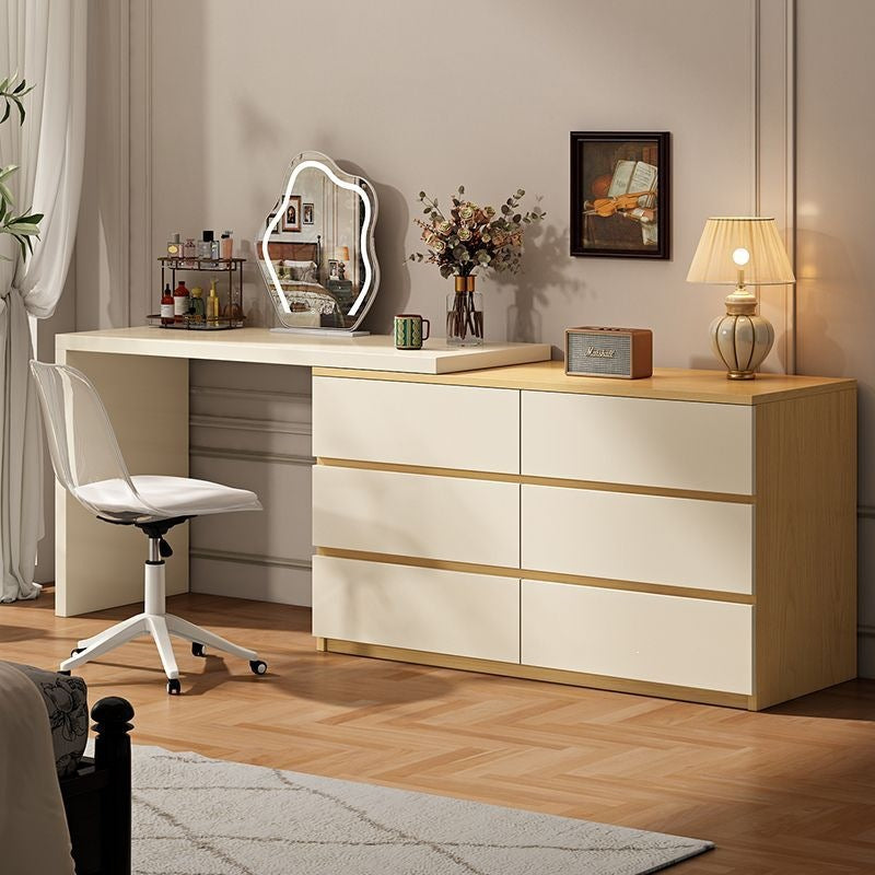 French cream style bedroom vanity table all-in-one chest of drawers dressing table bed end storage cabinet corner table small apartment with drawers