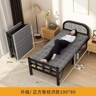 For homefoldable dual-purpose steel frame bed rental house dormitory simple single bed small apartment thickened portable lunch break extra bed