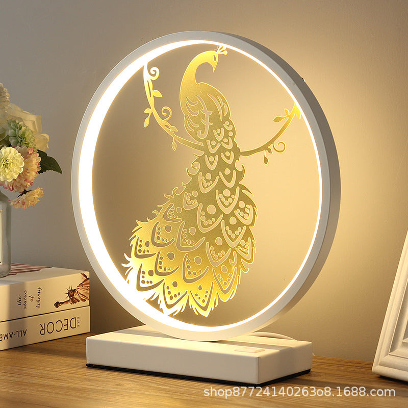 Minimalist modern stylish creative round table lamp - bedroom bedside lamp - cozy home & hotel - remote control dimmable touch lamp