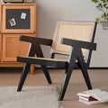 Casual chair recliner white ash solid wood feet living room balcony bedroom for home rest nap lazy small sofa chair