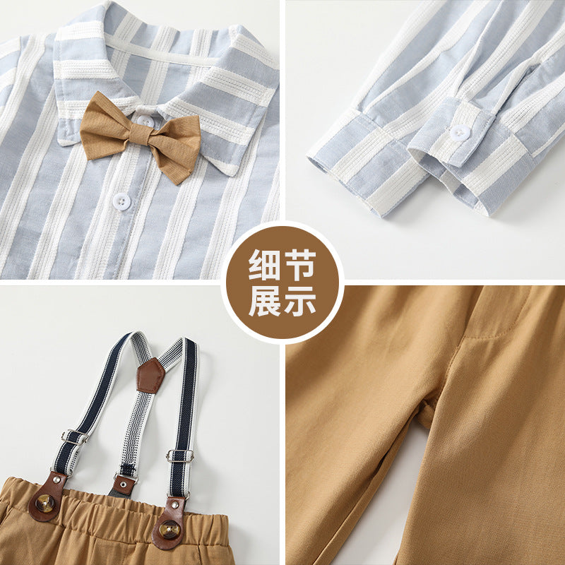 Boyssuitautumnew arrival style baby overalls first birthday handsome k-style gentleman long sleeves spring & fall clothing