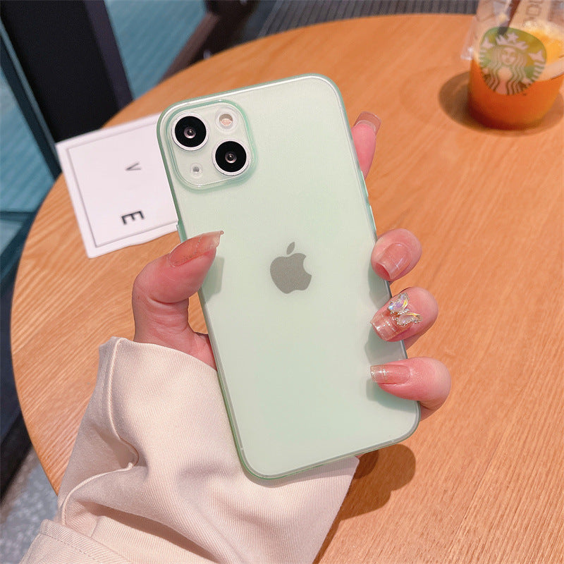 Suitable for iphone17pro ultra-thin frosted mobile phone case golden apple 15 heat dissipation fine hole 14 skin feel protective cover