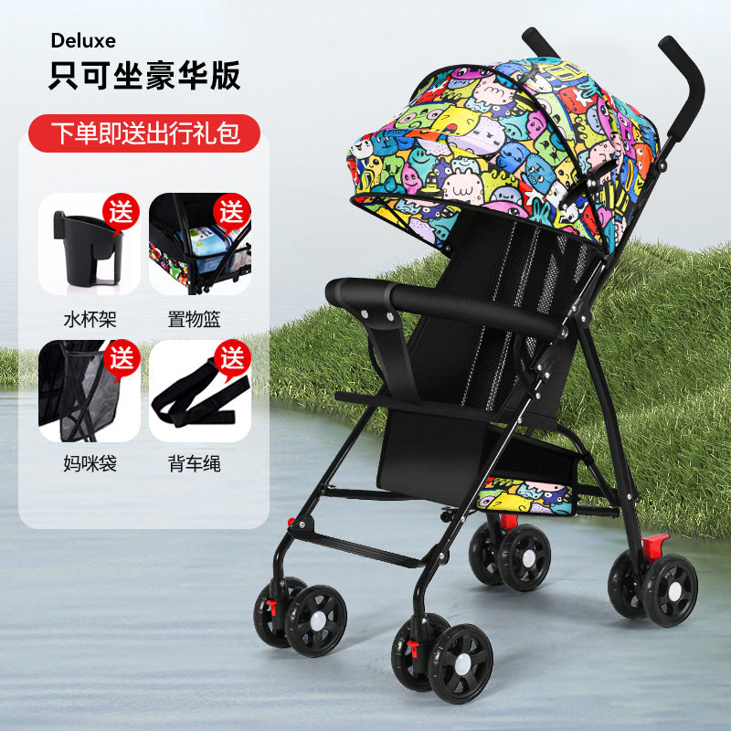 Baby stroller lightweight foldable umbrella stroller reclining seat summer travel pram for infants and toddlers