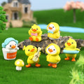 Car ornament little yellow duck resin ornament cartoon cute mini doll diy gardening micro landscape crafts