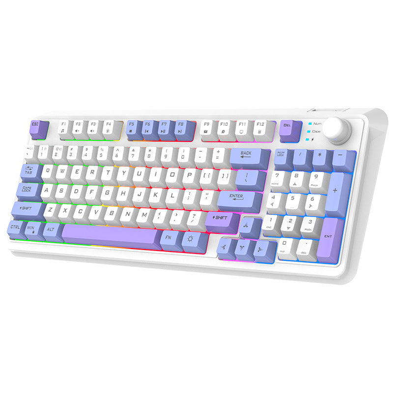Dazzling silver fox k94 fashion color matching knob keyboard wireless bluetooth dual mode luminous keyboard computer notebook cross-border