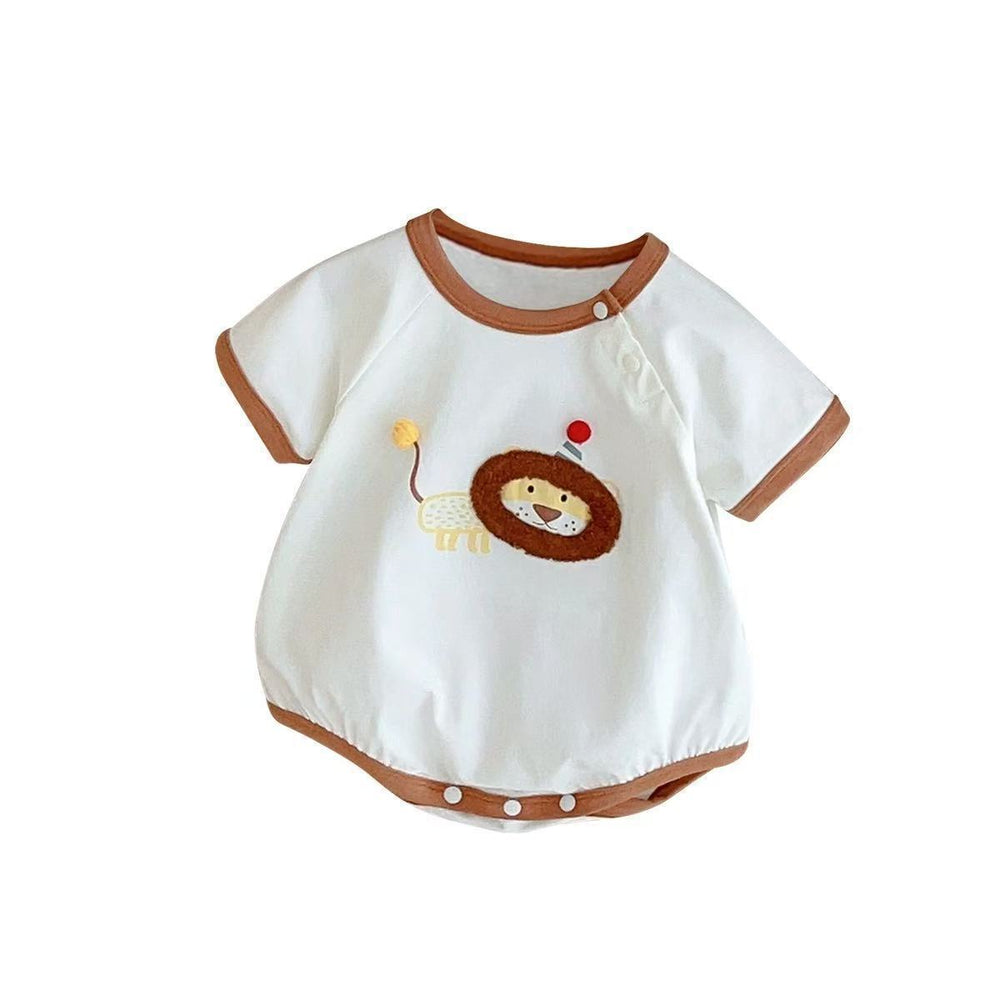 Newborn summer outfit: lightweight cotton short-sleeve romper and shorts set for infants and toddlers