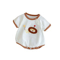 Newborn summer outfit: lightweight cotton short-sleeve romper and shorts set for infants and toddlers