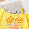 Export children's clothing 26summernew arrivalfashionprinting single-sided suspender off-shoulder short-sleeved tops skirt girlsuit