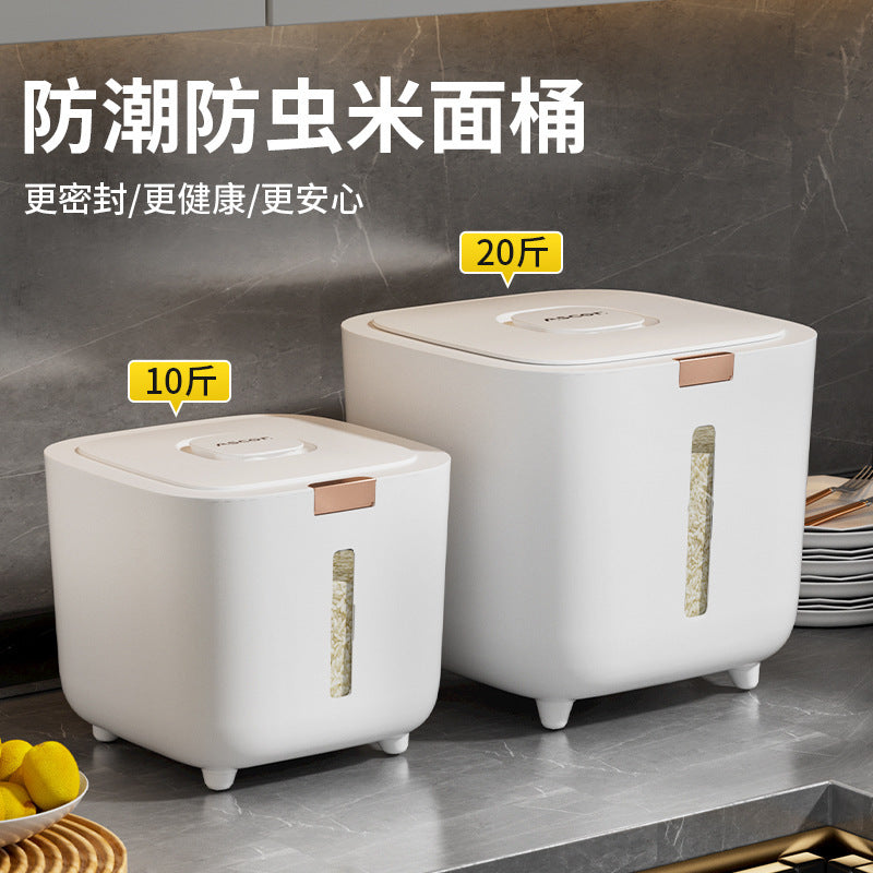 Household rice storage box Moisture-proof rice tank Sealed insect-proof surface Kitchen rice bucket Food grade flour storage tank
