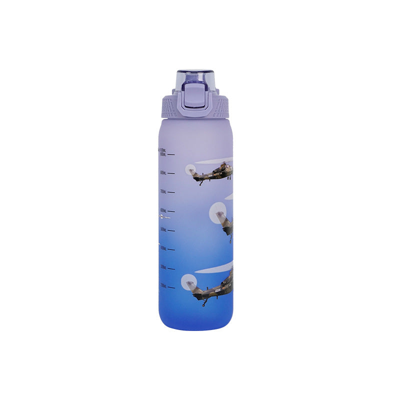 Carefully selected food-grade sports water cup, outdoor portable plastic water cup, anti-fall, sealed, leak-proof, spring cover, large-capacity cup