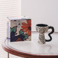 Creative niche handmade mugs, goblets, vintage ceramic coffee cups, ice cream cups, afternoon tea cups - gift box set