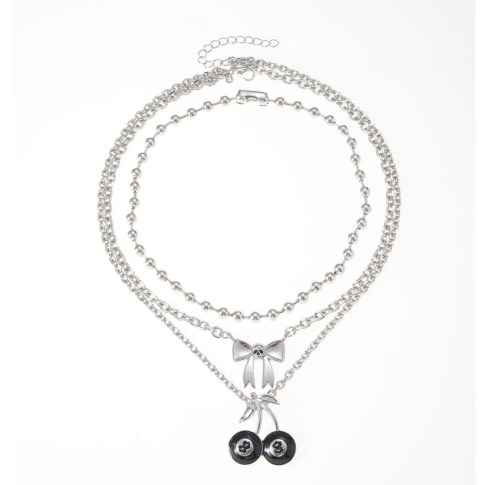 Sweater necklace wholesale fashion cross-border halloween jewelry cherry bow hip hop punk autumn and winter clavicle chain women
