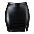 Aliexpress  european and american women's skirt cross-border high waist hip cover short skirt nightclub pu leather zipper sexy black leather skirt