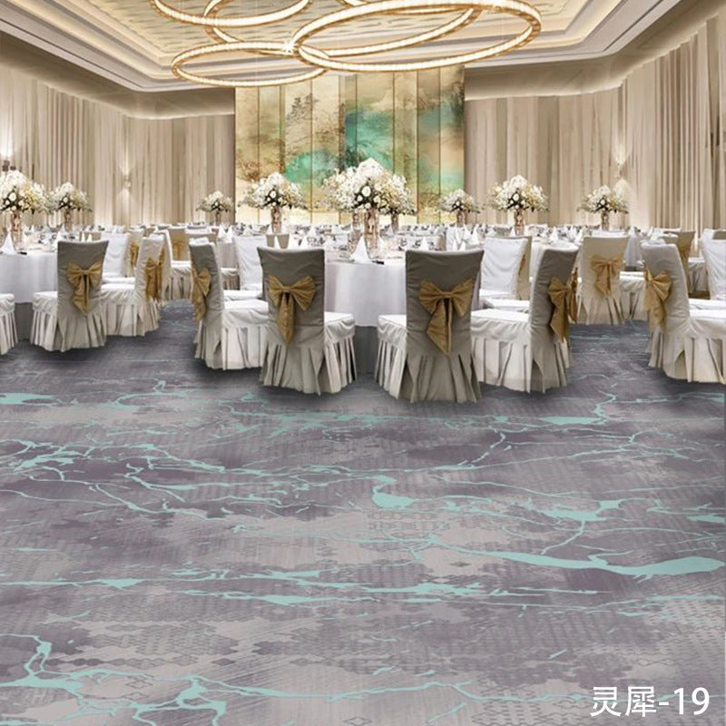 Custom carpets for hotel banquet halls, corridors, and aisles - fire-retardant, full-spread nylon printed carpets for restaurants and dining rooms