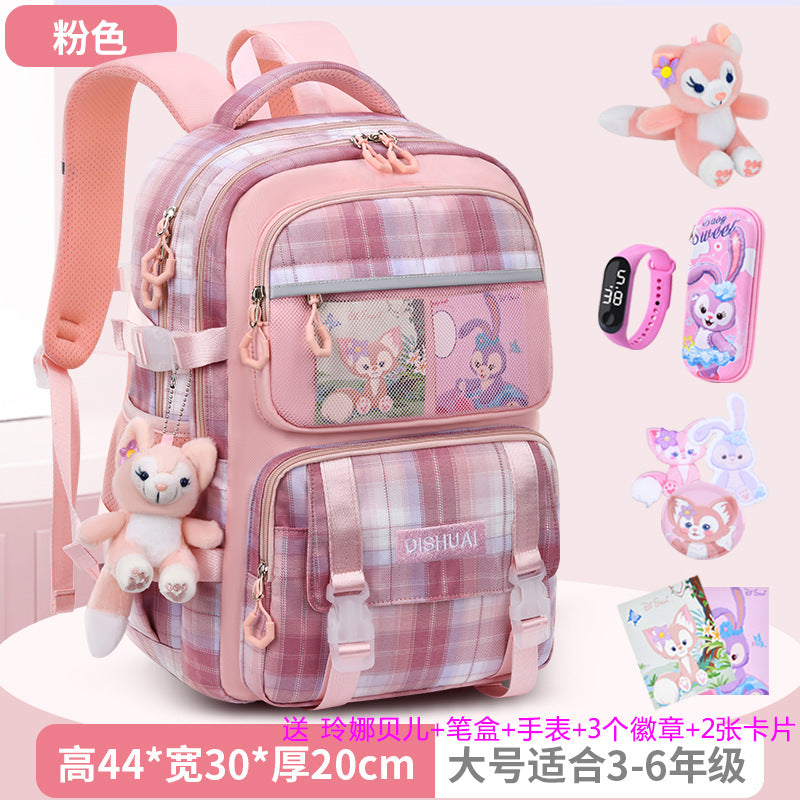 2026 new school backpack for girls, grades 1-6: ultra-lightweight, ergonomic, and spine-protecting backpack for elementary school students
