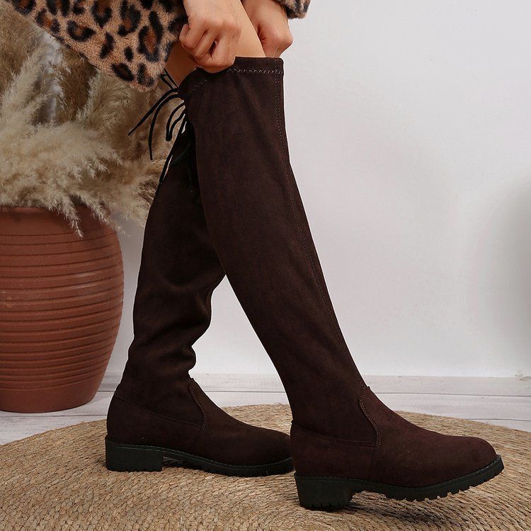 Exportplus size over-the-knee elastic boots fall and winternew arrivalknee highthick solepure colorfashion women's boots in stock
