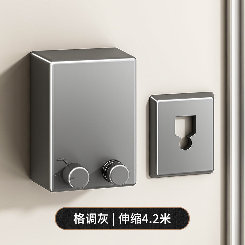 Balcony invisible clothesline gun gray clothes drying artifact rope indoor punch-free bathroom telescopic wire rope