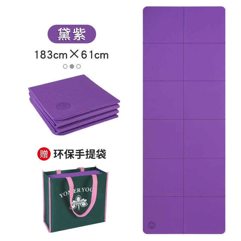tpe folding yoga mat, 4mm thin portable outdoor eco-friendly odorless balance mat for sports and fitness