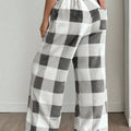 Amazon  cross-border american style wide-leg pants for women, new summer lightweight plaid print straight-leg casual pants